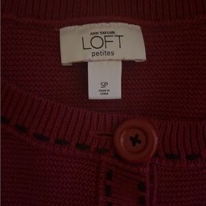 Ann Taylor Loft Petites Maroon Cardigan